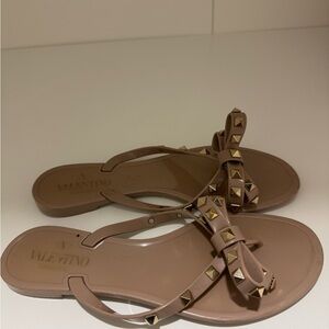 Valentino Women's Beige Studded Sandals